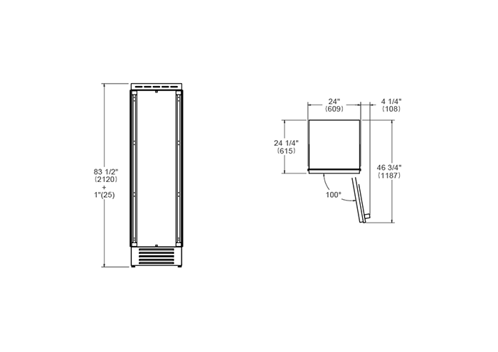 60 cm Built-in Refrigerator Column Panel Ready | Bertazzoni